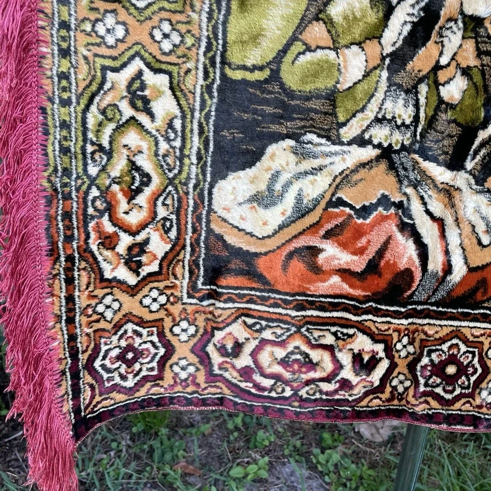 Vintage Velvet Wall Tapestry Middle Eastern Dance Ceremony MCM 46x75inch